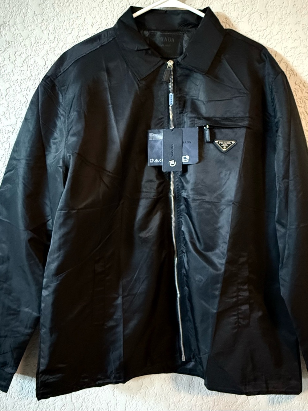 Prada Black Lightweight Zip Shirt Jacket